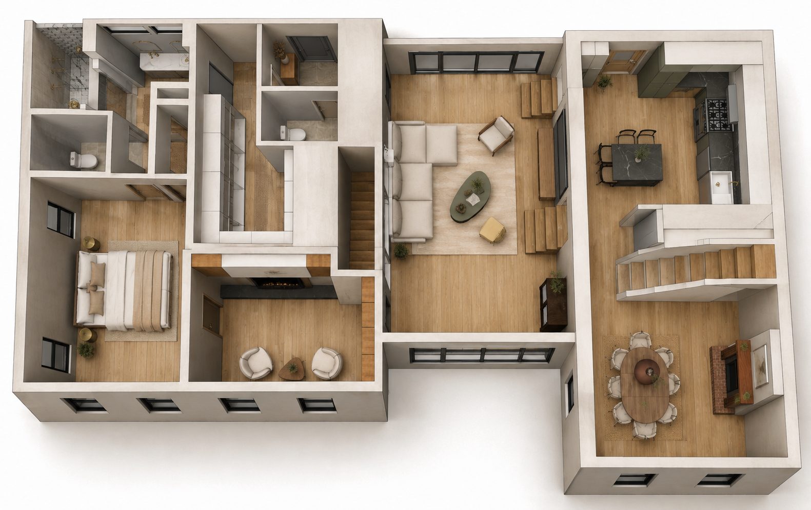 2nd Floor with half bath